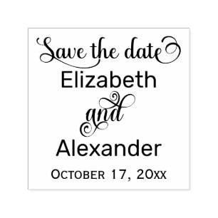 Elegant Save the Date Typografy Monogram Permastempel