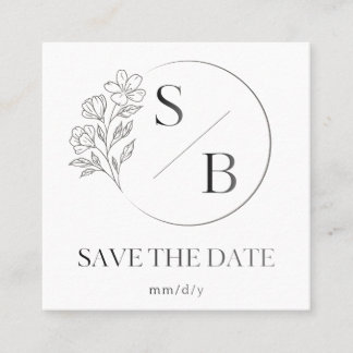 Elegant Save the Date Wedding Calling Card Minimal Telefonnummerkarte
