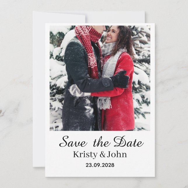 Elegant Save the Date Wedding Card (Vorderseite)