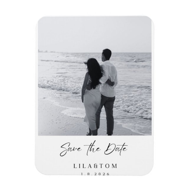 Elegant Save the Date Wedding Card Magnet (Vertikal)