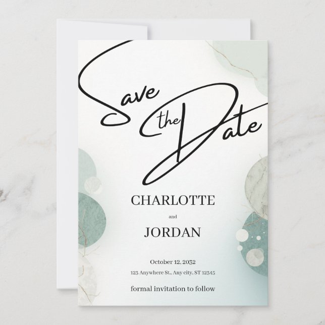 Elegant Save the Date Wedding Invitation (Vorderseite)