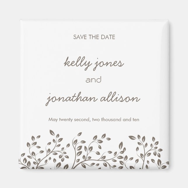 Elegant Save the Date Wedding Magnet (Vorne)