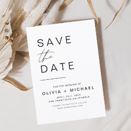 Elegant Save the Date White Black Minimalistisch