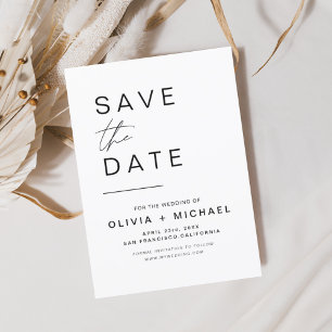 Elegant Save the Date White Black Minimalistisch
