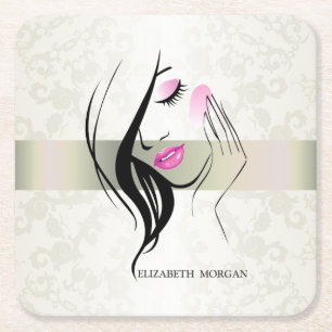 Elegant,schick,Spitze,Mädchen-Silhouette   Rechteckiger Pappuntersetzer