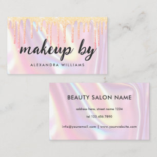 Elegant schillernde perlmutterne Makeup-Artist Pin Visitenkarte