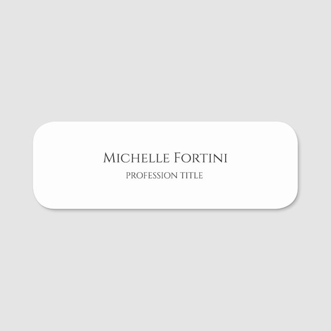 Elegant Schlicht Einfach Minimalistisch Namensschild (Vorderseite)