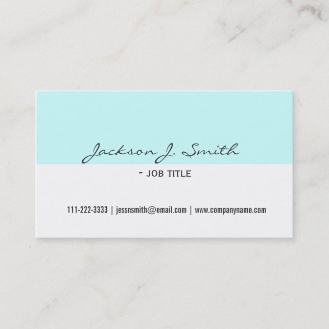 elegant, schlicht, einfach, weiß und blau beruflic visitenkarte (Vorderseite)