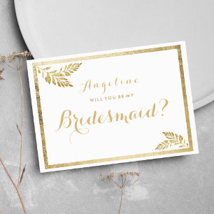 Elegant, schlicht, goldfarben, floralfarben Brides Einladung