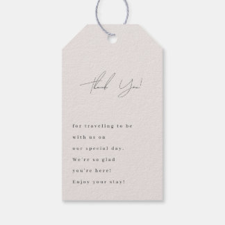 Elegant schlicht mit Line Art Blume & Border Geschenkanhänger