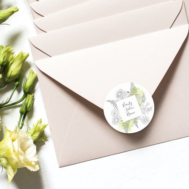 Elegant schlicht, schwarz und weiß runder aufkleber (Von Creator hochgeladen)