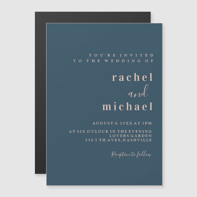 Elegant schlichte magneteinladung (Vorne/Hinten)