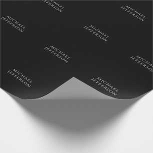 Elegant schlichtes Schwarz Weiß personalisiert ben Geschenkpapier