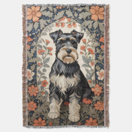 Elegant Schnauzer William Morris Inspired Floral Decke