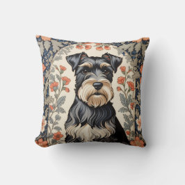 Elegant Schnauzer William Morris Inspired Floral Kissen