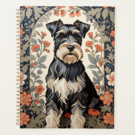 Elegant Schnauzer William Morris Inspired Floral Planer