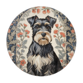 Elegant Schnauzer William Morris Inspired Floral Schneidebrett