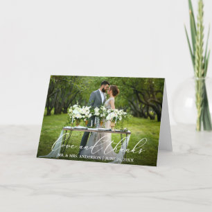 Elegant Schöne Liebe dank Kalligraphie Falten Dankeskarte