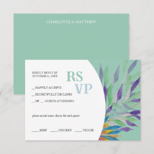 Elegant Schöne Lila Wasserfarbe RSVP Karte