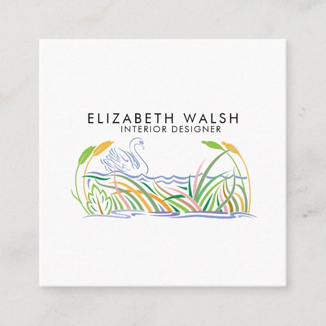 Elegant Schöne Moderne Minimalistisch Quadratische Visitenkarte (Vorderseite)