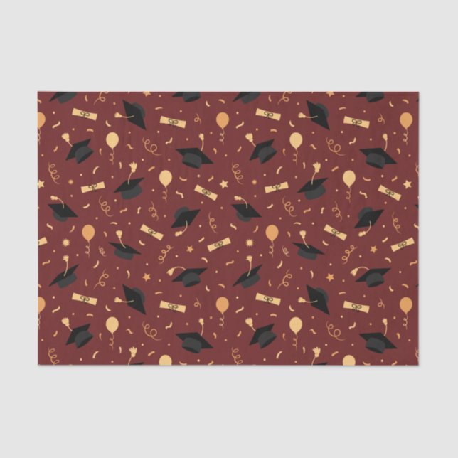 Elegant School Abschluss Thema Burgundy  Seidenpapier (Vorderseite)