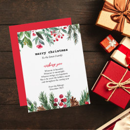 Elegant Schreibwriter Christmas Holly Berry Feiertagskarte