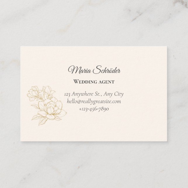 Elegant Schwarz & Creme Visitenkarte (Rückseite)