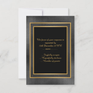 ELEGANT SCHWARZ GOLD PRÄGUNG LAYER INDIVIDUELL RSV RSVP KARTE