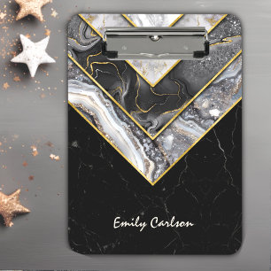 Elegant schwarz grau einzigartig geometrisch klemmbrett