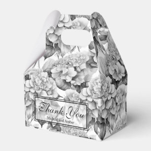 Elegant, schwarz, graufarben, floralfarben geschenkschachtel