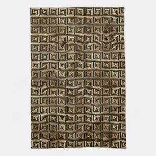 Elegant Schwarz und Gold 1920er Art Deco Vintage Geschirrtuch