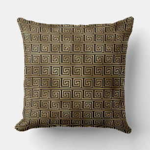 Elegant Schwarz und Gold 1920er Art Deco Vintage Kissen