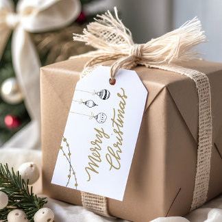 Elegant Schwarz und Gold Frohe Weihnachten Geschenkanhänger