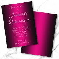 Elegant Schwarz und Hot Pink Ombre Quinceañera