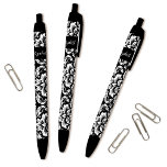 Elegant Schwarz-weiß Damask Kugelschreiber<br><div class="desc">Ein elegantes schwarz-weißes Damast-Muster schmückt diese Stifte. Personalisieren Sie sie mit Ihrem Namen. Entworfen für Sie von BlackBerry Boulevard.</div>