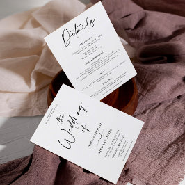 Elegant Schwarz-weiß in einer Kalligraphie Einladung