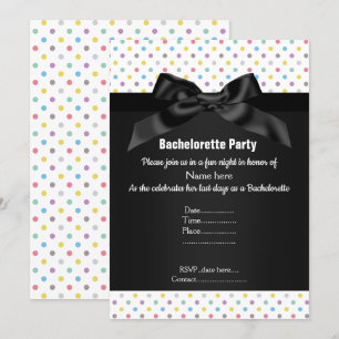 ELEGANT SCHWARZ-WEISS Pastel SPOT BACHELORETTE Einladung