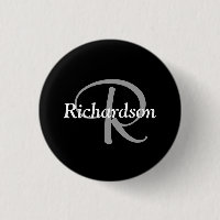 Elegant Schwarz-weiß und Silbergrau Mit Monogramm