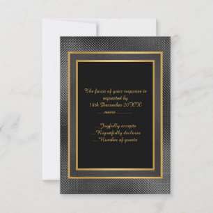 ELEGANT SCHWARZGOLD EMBOSSED LAYER CUSTOM UAWG RSVP KARTE