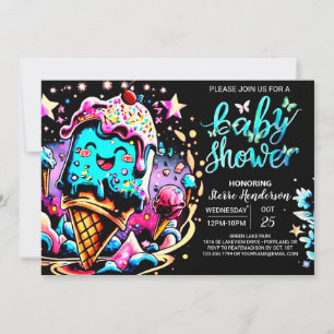 Elegant Scoop Ice Cream Boy Baby Shower Einladung