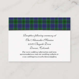 Elegant Scott Clan Kariert Wedding Enclosure Card Begleitkarte