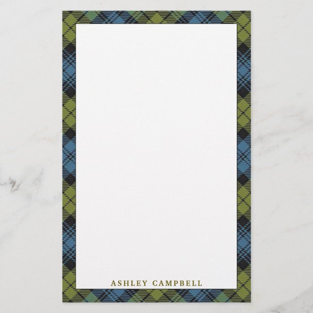 Elegant Scottish Campbell Tartan Kariert Briefpapier (Vorderseite)