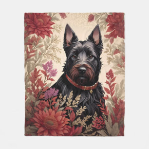 Elegant Scottish Terrier Dog Portrait Fleecedecke
