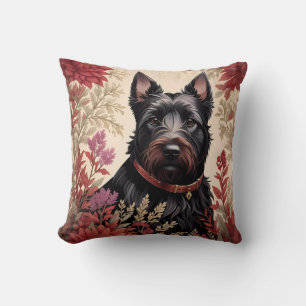 Elegant Scottish Terrier Dog Portrait Kissen