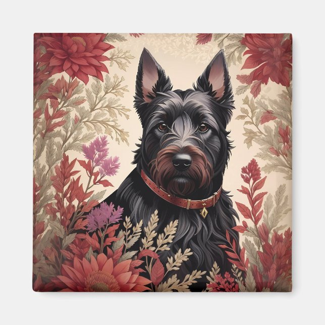 Elegant Scottish Terrier Dog Portrait Magnet (Vorne)