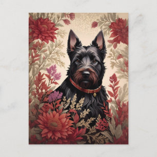 Elegant Scottish Terrier Dog Portrait Postkarte