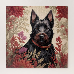 Elegant Scottish Terrier Dog Portrait Puzzle