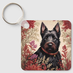 Elegant Scottish Terrier Dog Portrait Schlüsselanhänger