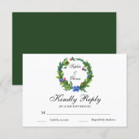 Elegant Scottish Thistle Floral Wedding RSVP Cards