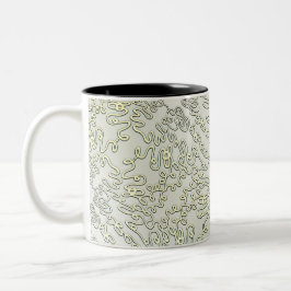 Elegant Scribble Pattern in Silver & Gold Zweifarbige Tasse